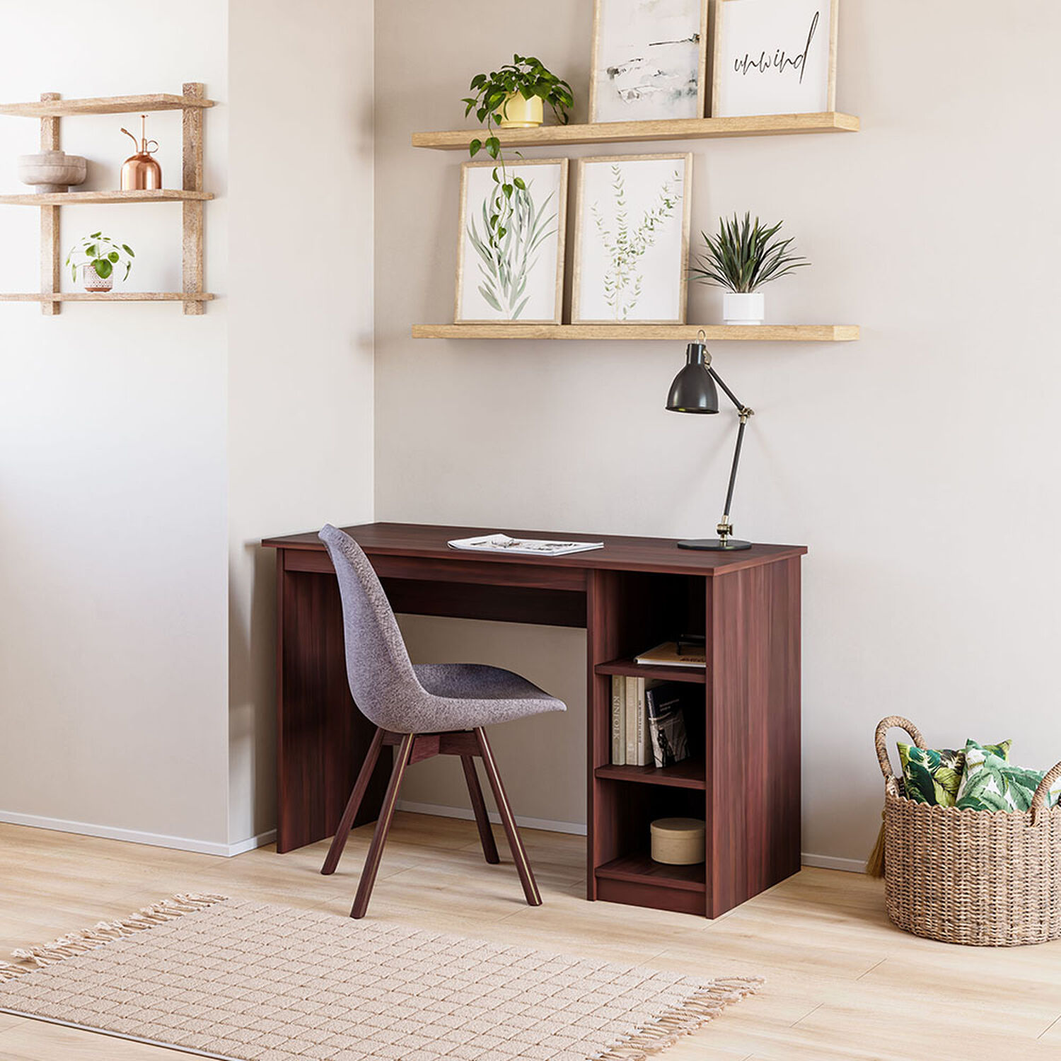 Escritorio 2 Repisas Chocolate