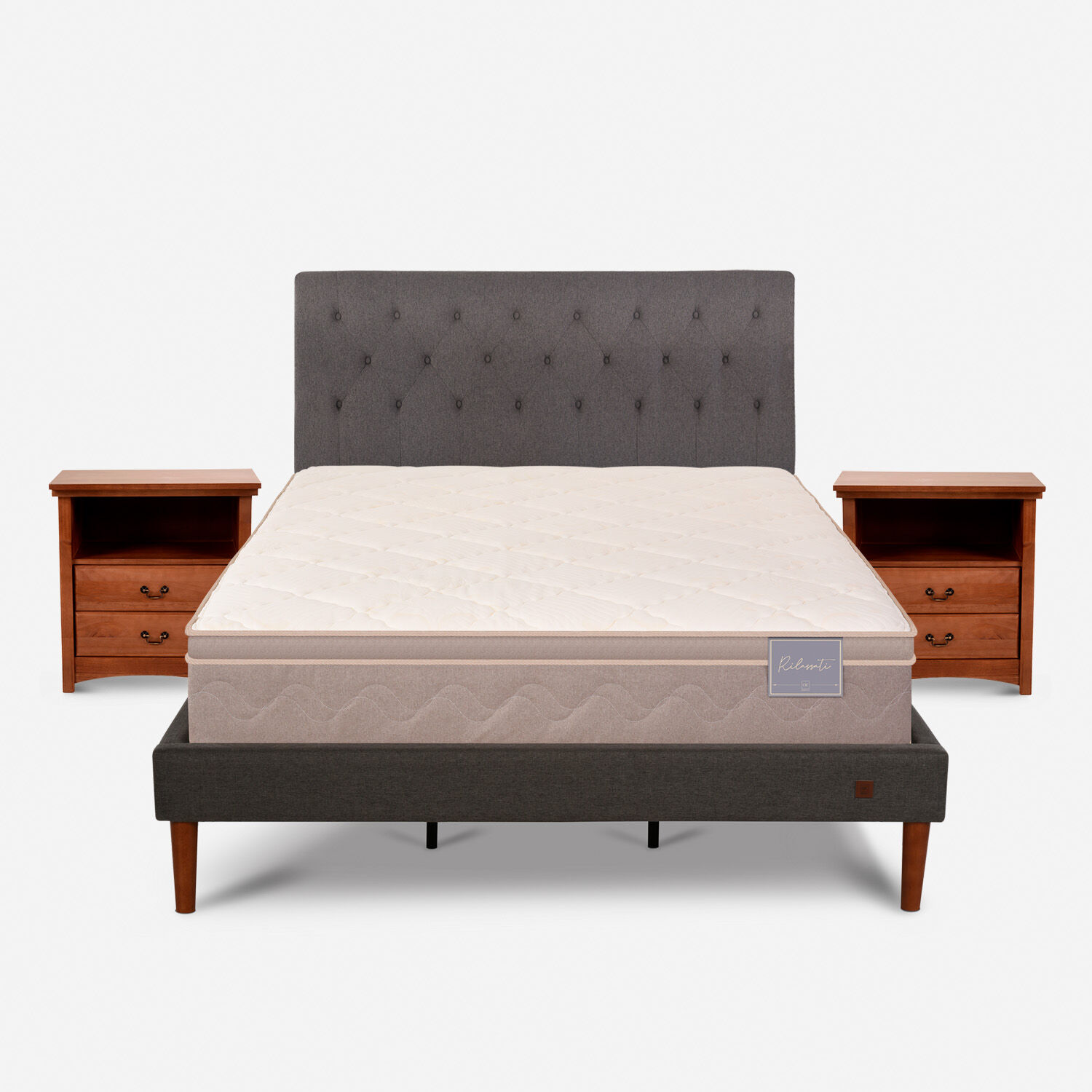 Cama Europea Curve King Rilassati + Set Kavery