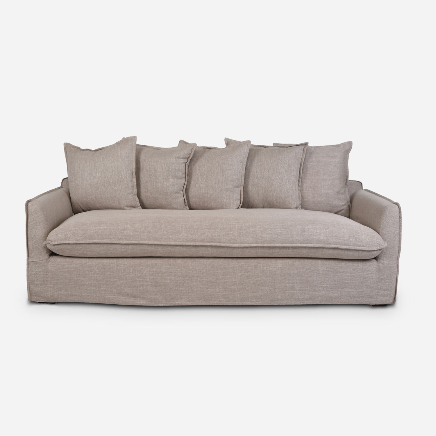 Sofá 3 Cuerpos Relax 5 Cojines Beige