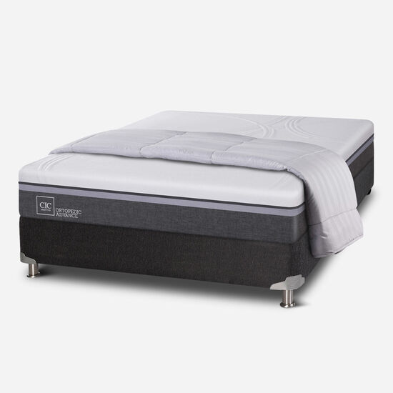 Box Spring 2 Plazas Ortopedic Advance Base Normal 5 Zonas + Plumón
