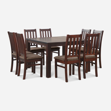 Comedor 8 Sillas Ñuble Caramelo - Tela Café