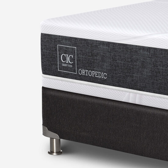 Box Spring 2 Plazas Ortopedic Base Dividida 5 Zonas + Set Enio