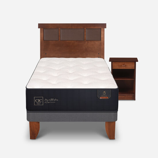 Cama Europea 1.5 Plazas Premium + Set Dublín Caramel