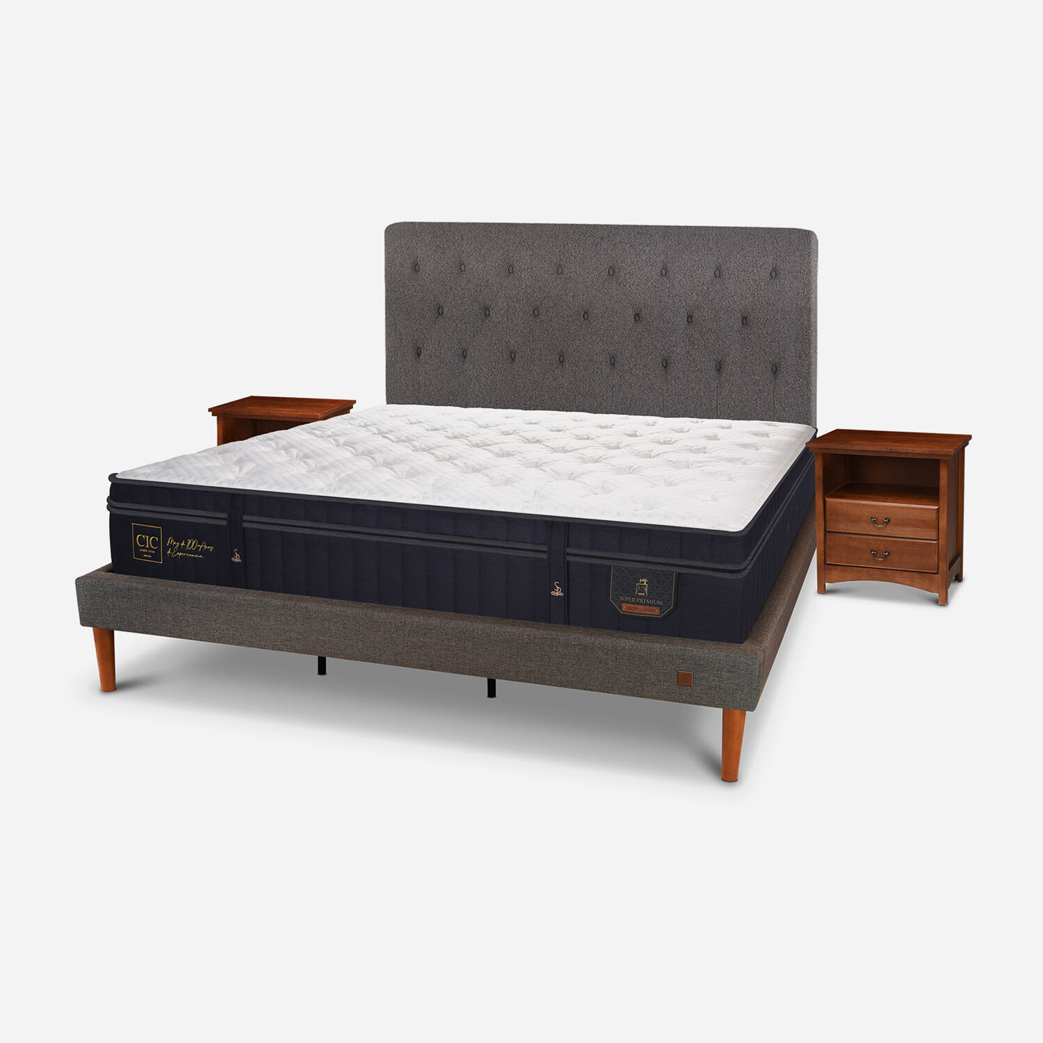 Cama Europea Curve King Super Premium + Set Kavery