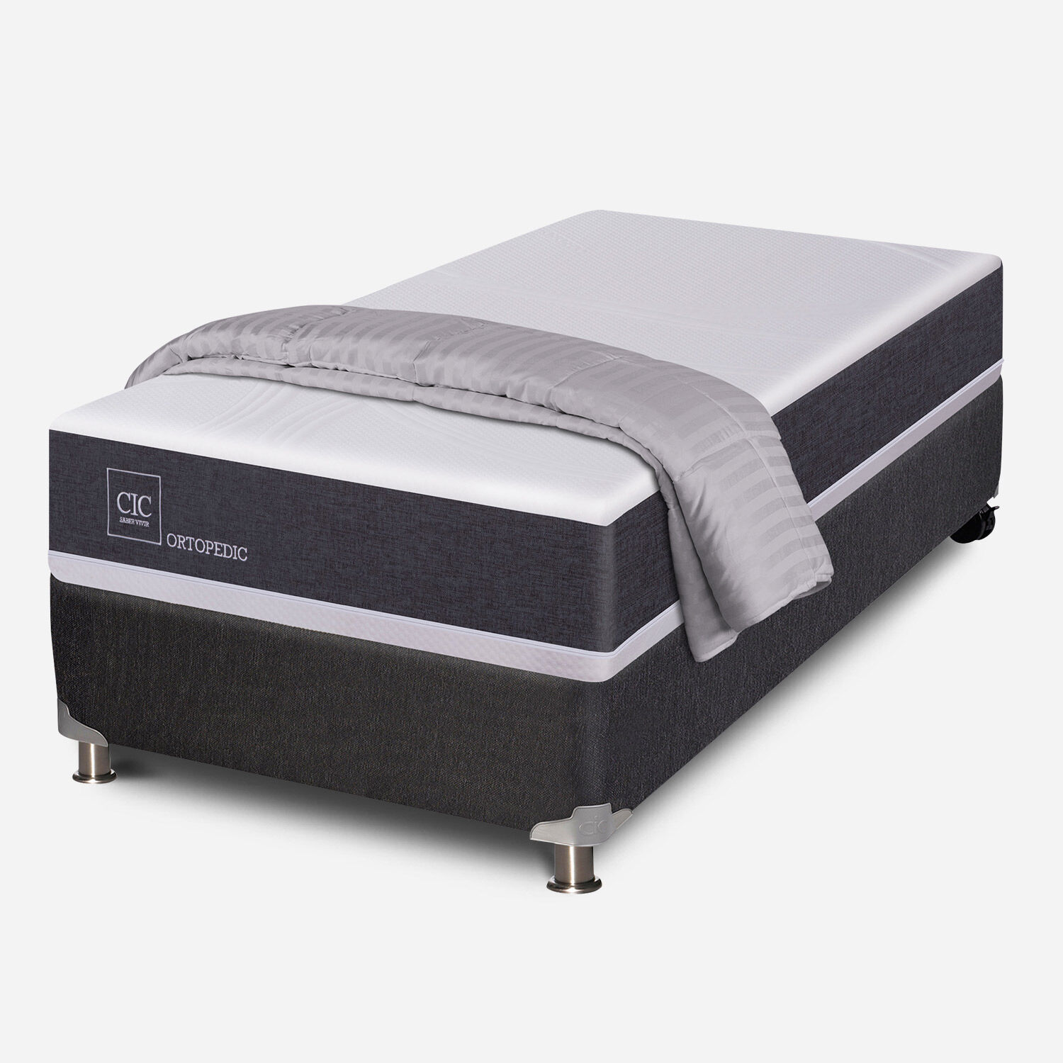 Box Spring 1 Plaza Ortopedic 5 Zonas + Plum&oacute;n