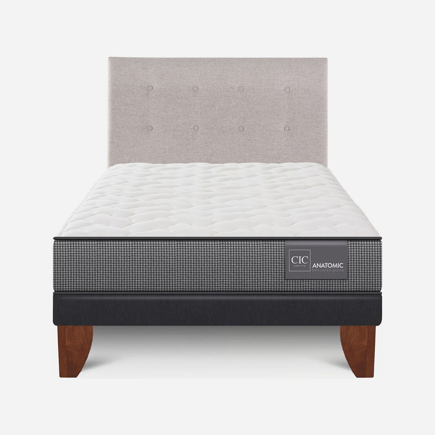 Cama Europea 1,5 Plazas Anatomic + Set Tigris