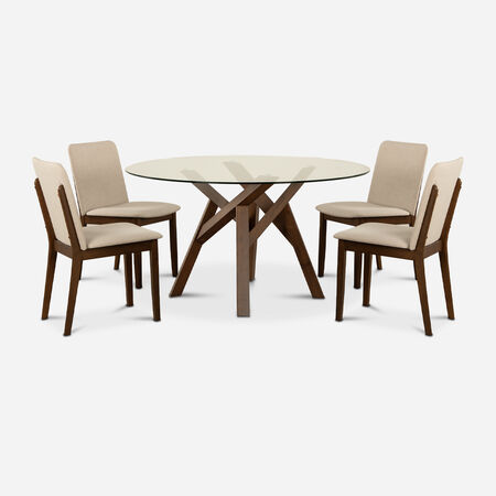 Comedor de Vidrio 4 Sillas Atlanta