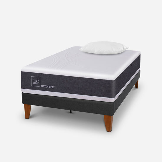 Cama Europea Curve 1.5 Plazas Ortopedic + Almohada