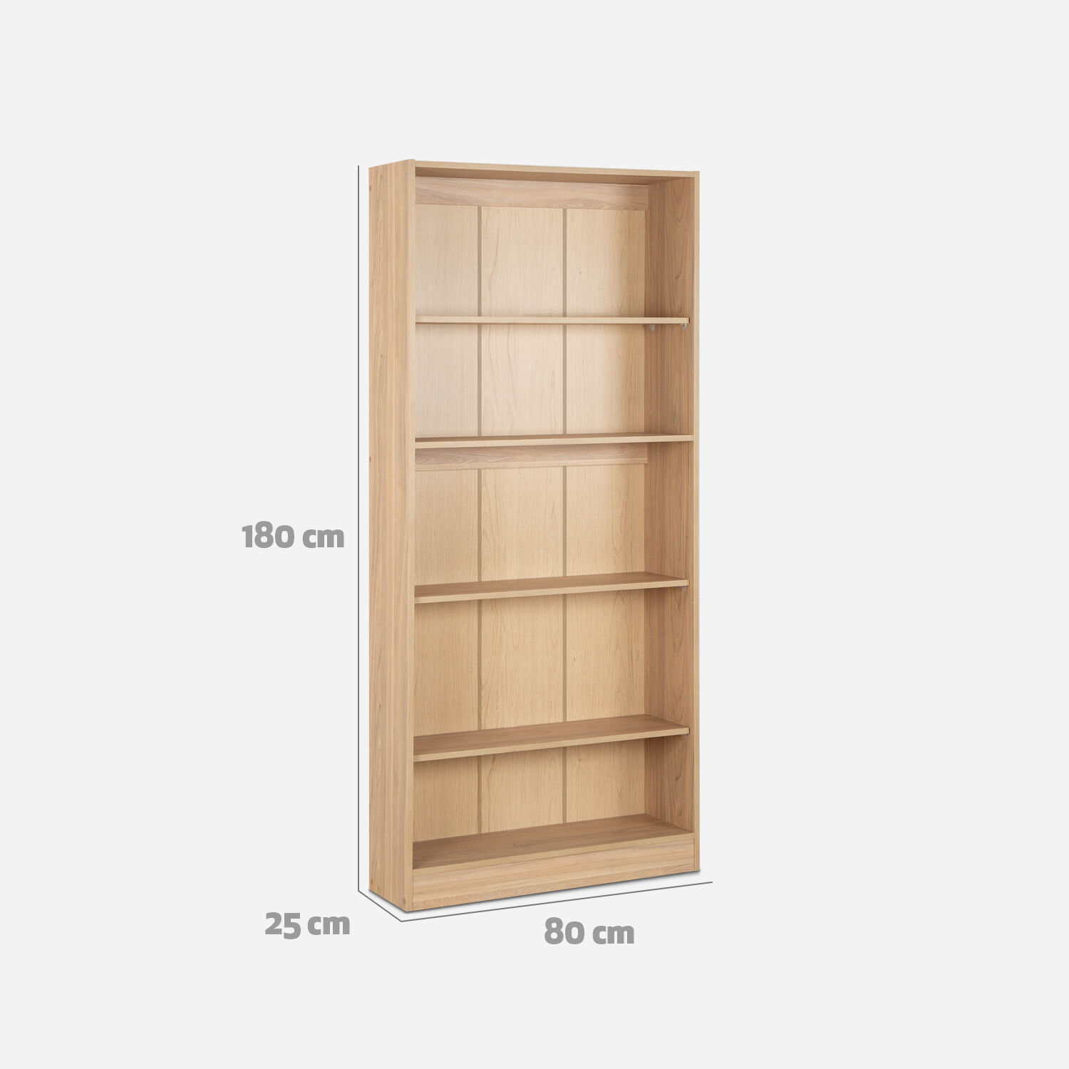 Librero 4 Repisas Moscú Olmo Alpino  80x180