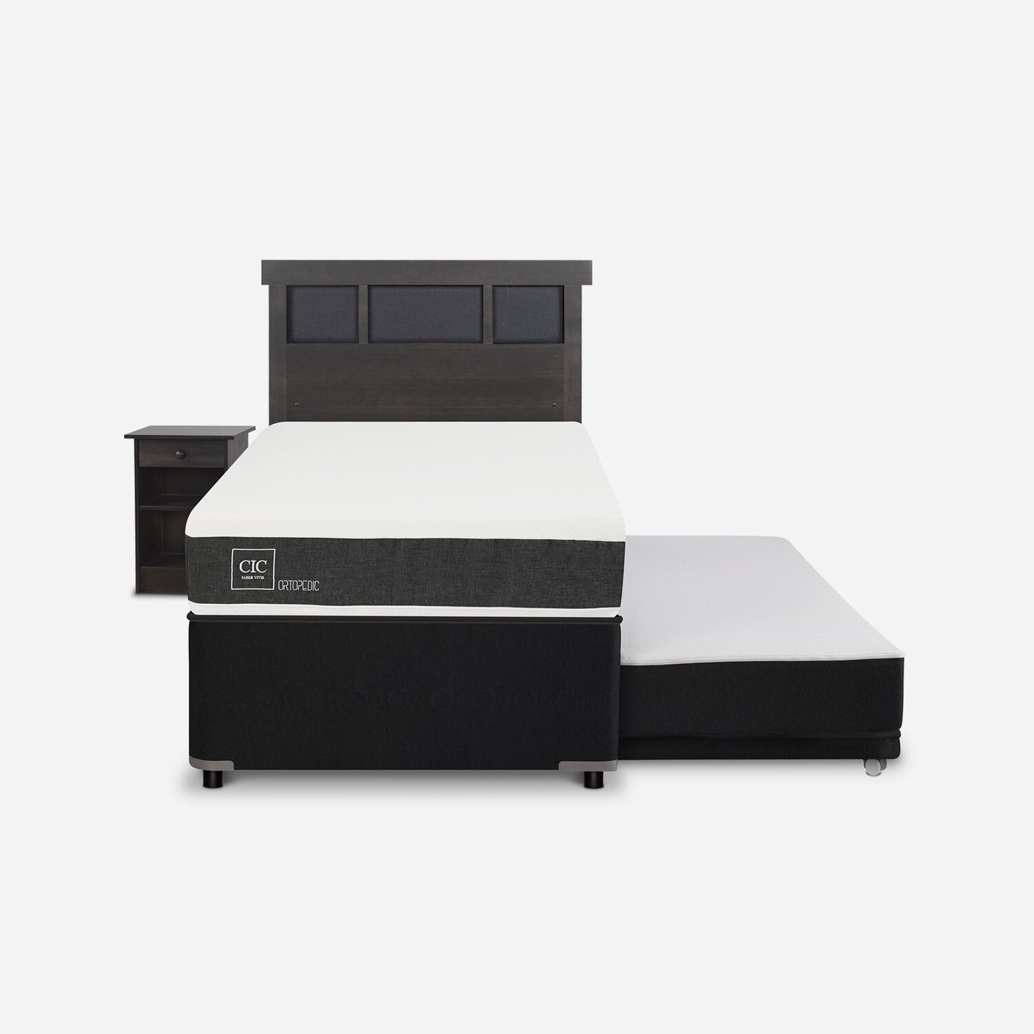 Cama Nido Diván Ortopedic Set Dublín Gris