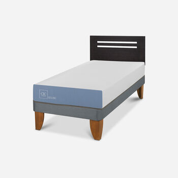 Cama Europea 1 Plaza Excellence + Respaldo M&uacute;nich Negro