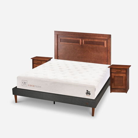 Cama Europea Curve 2 Plazas Cocopedic + Set Mil&aacute;n Caramel