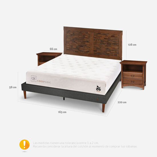 Cama Europea Curve 2 Plazas Cocopedic + Set Antique
