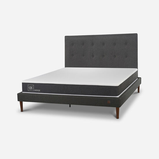 Cama Europea Curve 2 Plazas Ortopedic + Respaldo Éufrates