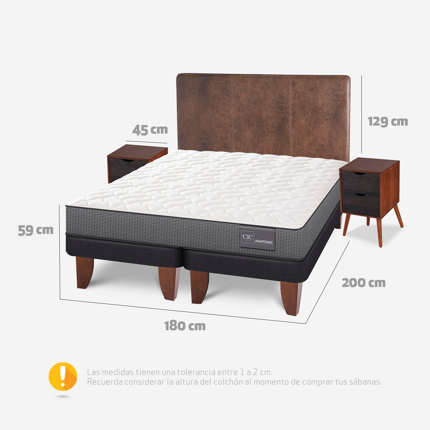 Cama Europea King Anatomic + Set Baker