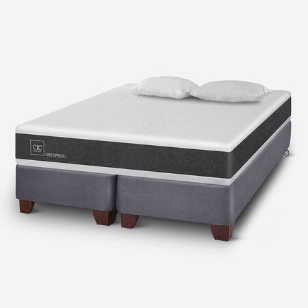 Box Spring King Ortopedic + Almohadas