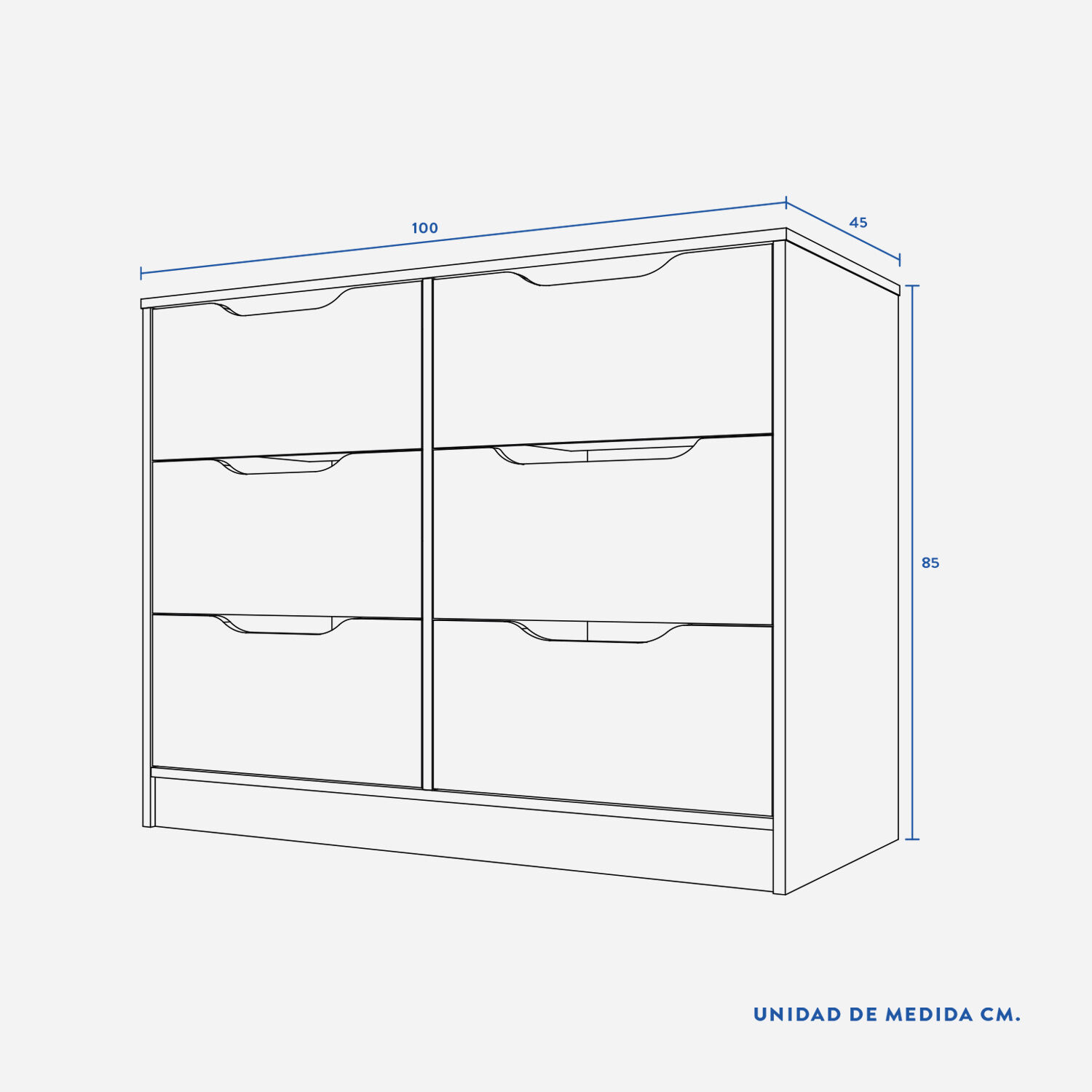 C&oacute;moda 6 Cajones Blanca