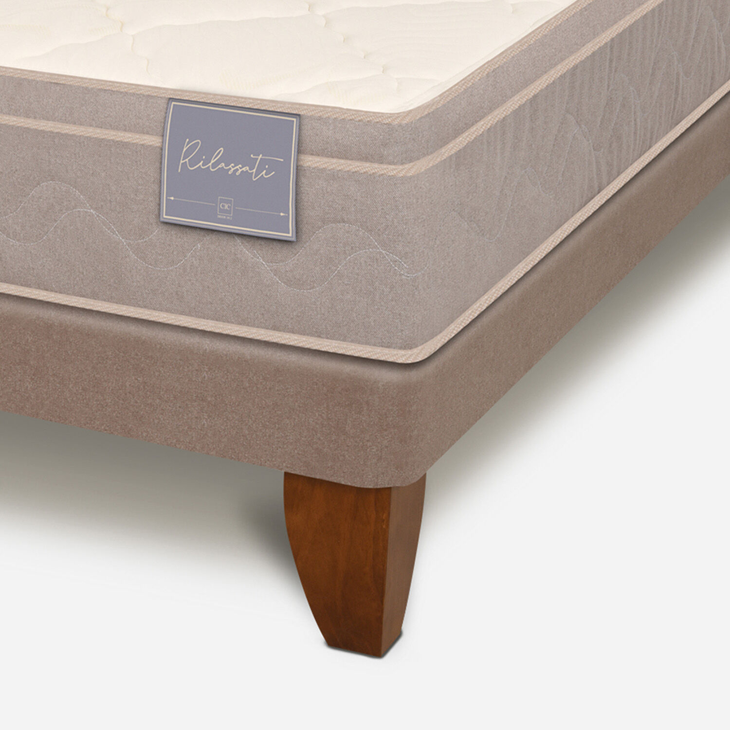 Cama Europea 2 Plazas Rilassati Base Dividida + Set M&uacute;nich Chocolate