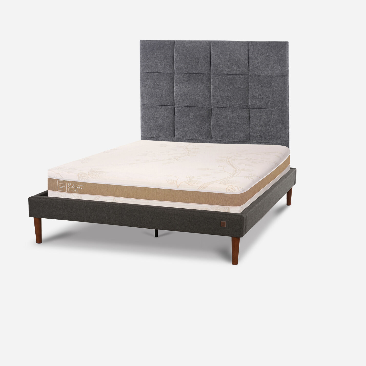 Cama Europea Curve 2 Plazas Rilassati Smart + Respaldo Támesis