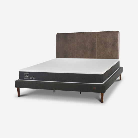 Cama Europea Curve King Ortopedic + Respaldo Baker