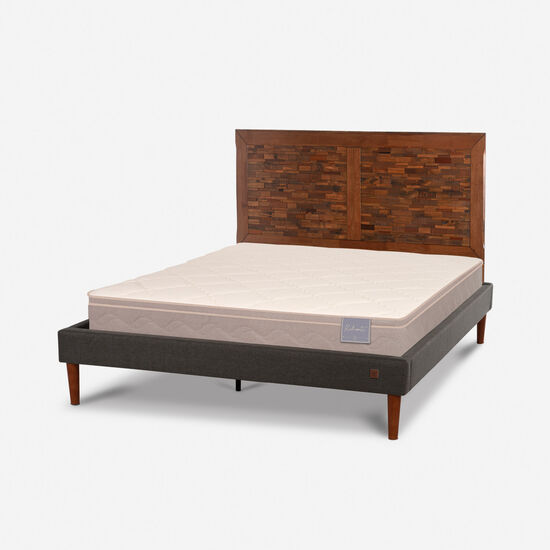 Cama Europea Curve 2 Plazas Rilassati + Respaldo Antique