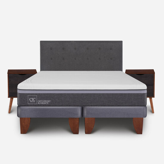 Cama Europea 2 Plazas Ortopedic Advance Base Dividida + Set Éufrates