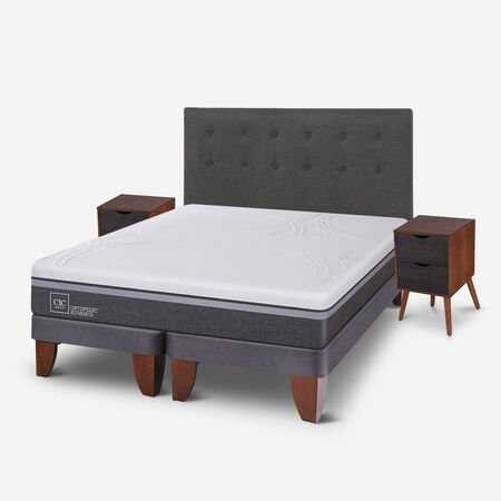 Cama Europea 2 Plazas Ortopedic Advance Base Dividida + Set Éufrates