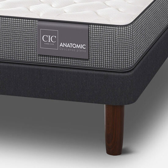 Cama Europea 1.5 Plazas Anatomic + Set Torino Choc