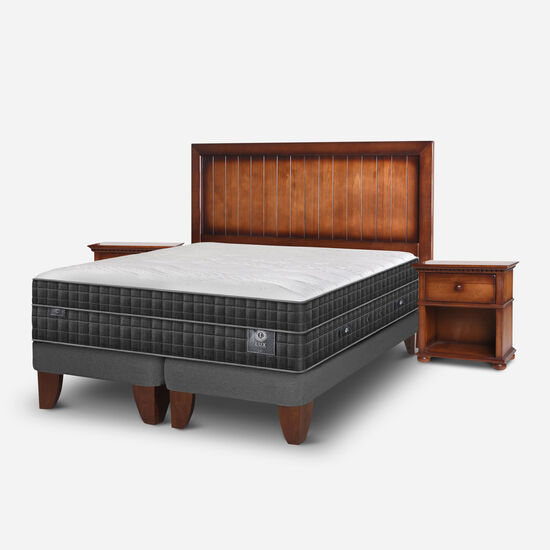 Cama Europea 2 Plazas Lux Base Dividida + Set Monterrey
