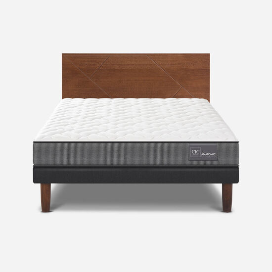 Cama Europea 2 Plazas Base Normal Anatomic + Respaldo Villarrica