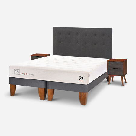 Cama Europea 2 Plazas Cocopedic Base Dividida + Set &Eacute;ufrates