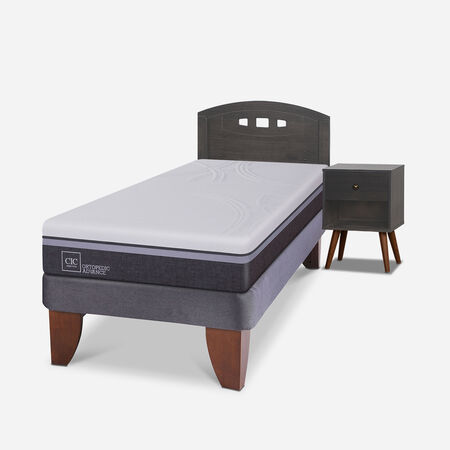 Cama Europea 1,5 Plazas Ortopedic Advance Set Gales Gris