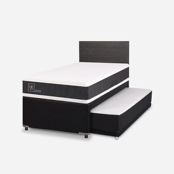 Cama Nido Div&aacute;n Ortopedic + Respaldo Villarrica Gris