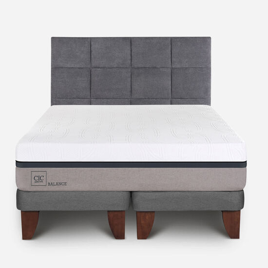 Cama Europea 2 Plazas Balance Base Dividida + Respaldo Támesis