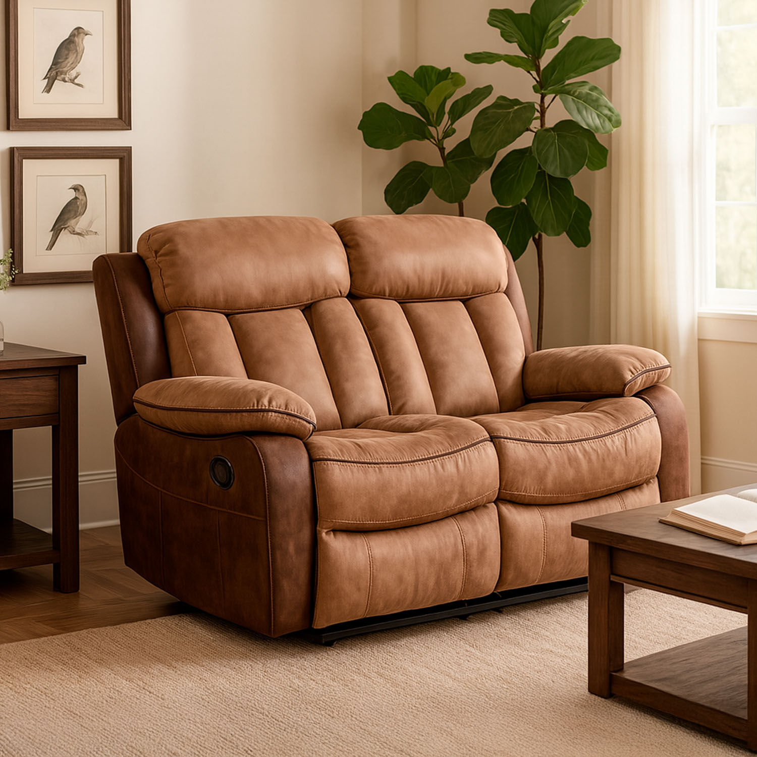 Sof&aacute; 2 Cuerpos Reclinable Moka