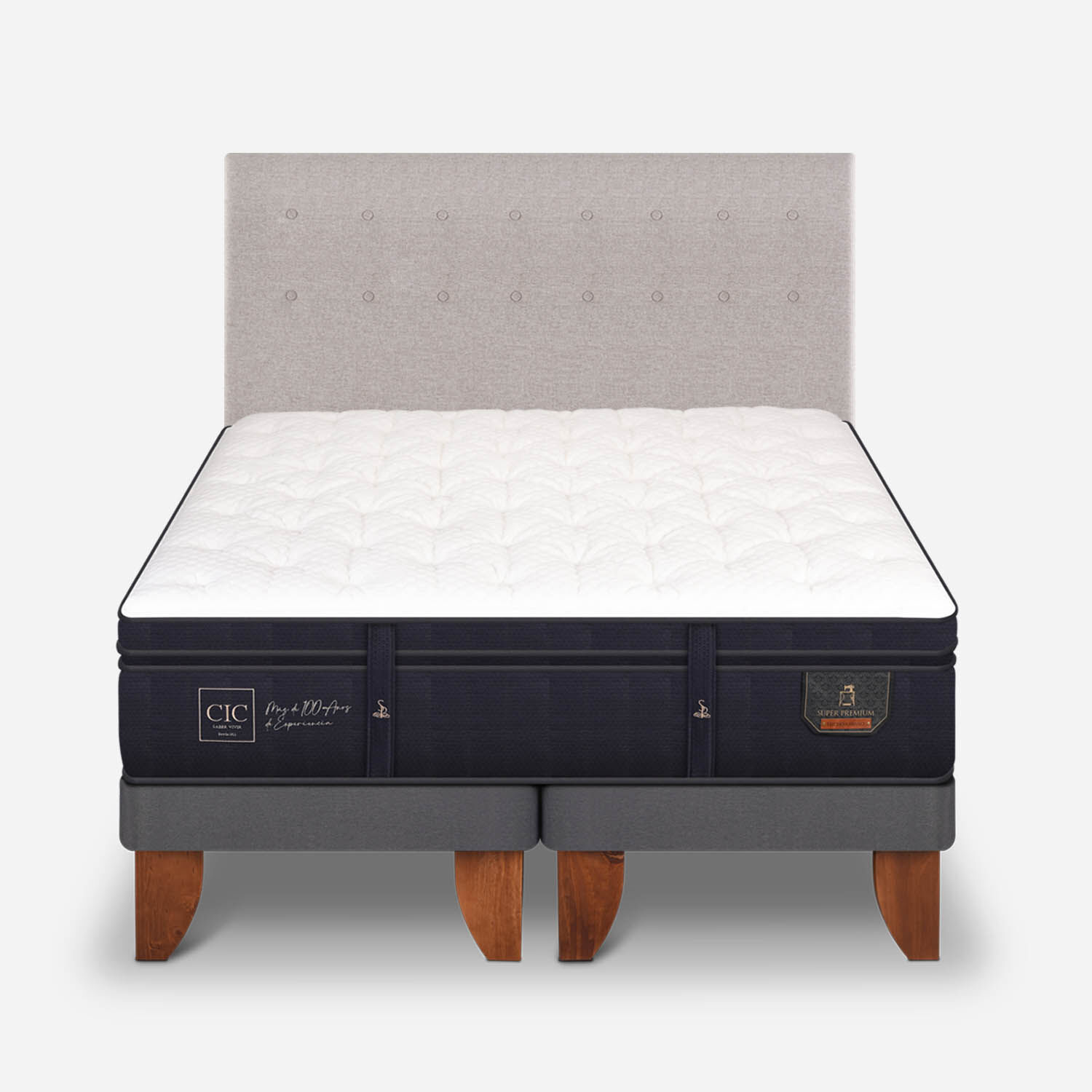 Cama Europea King Super Premium + Respaldo Tigris