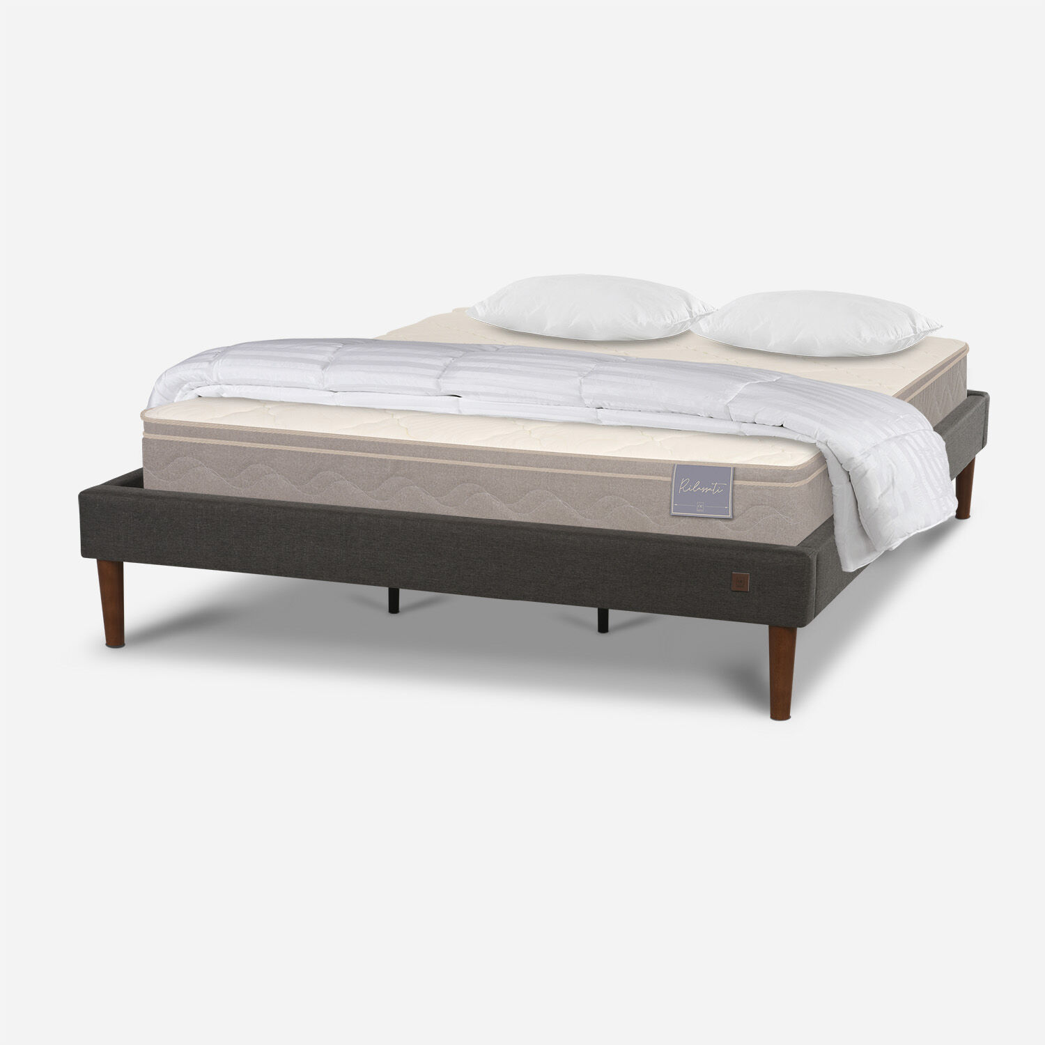 Cama Europea Curve King Rilassati + Almohadas + Plum&oacute;n
