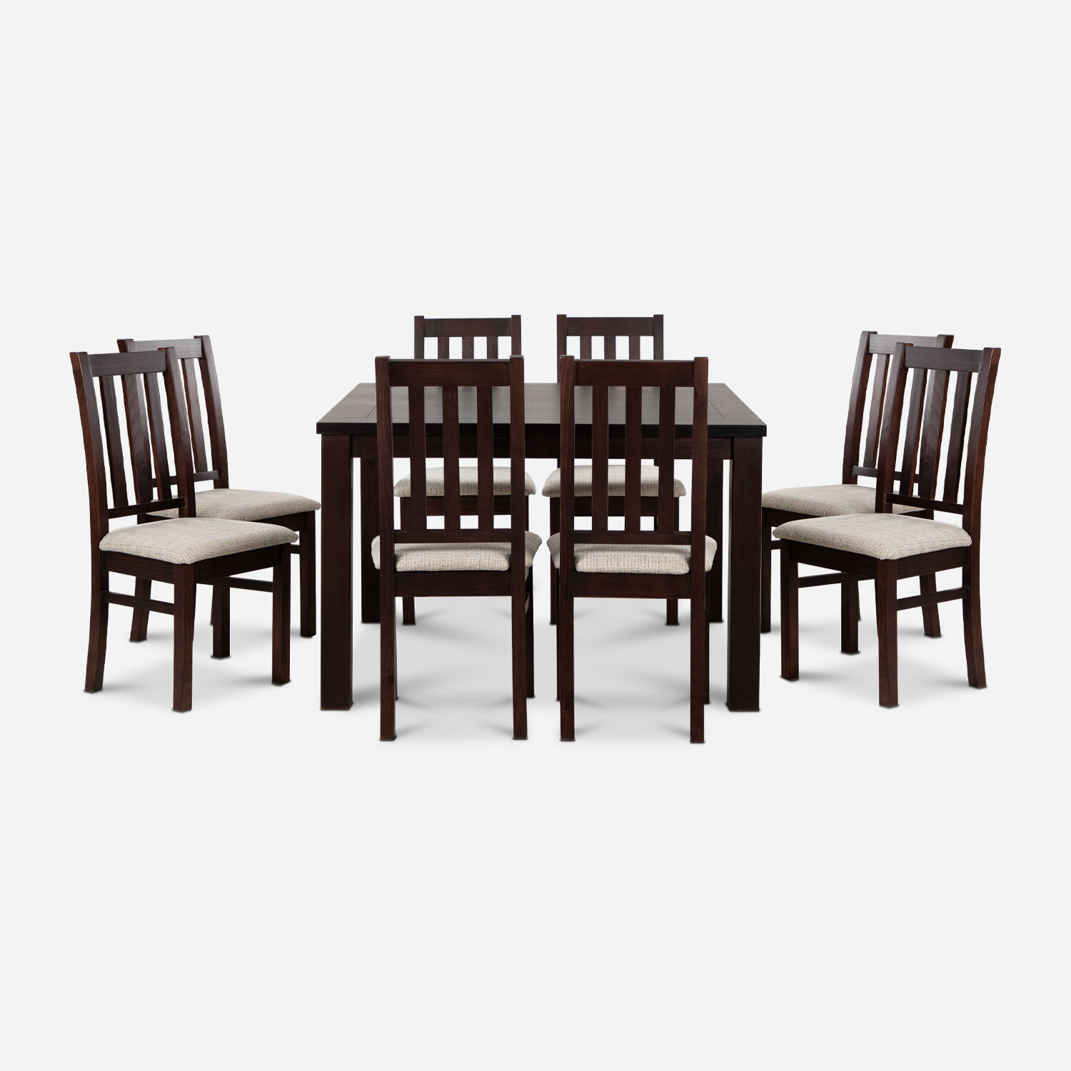 Comedor 8 Sillas Ñuble Chocolate - Tela Beige