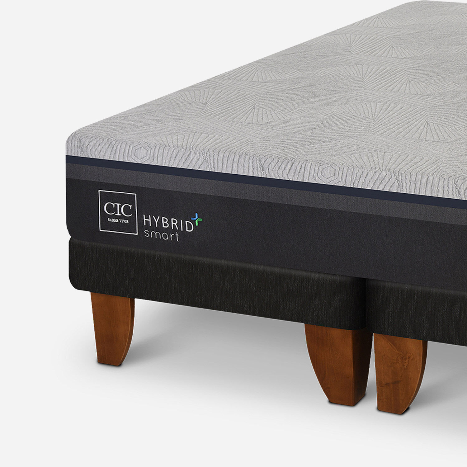 Cama Europea King Hybrid Plus + Set Villarrica Gris