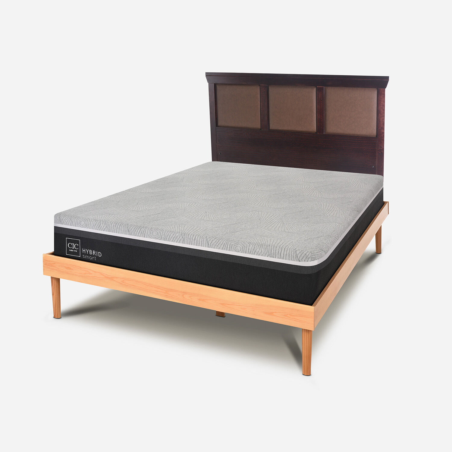 Cama King Hybrid + Respaldo Torino Choc