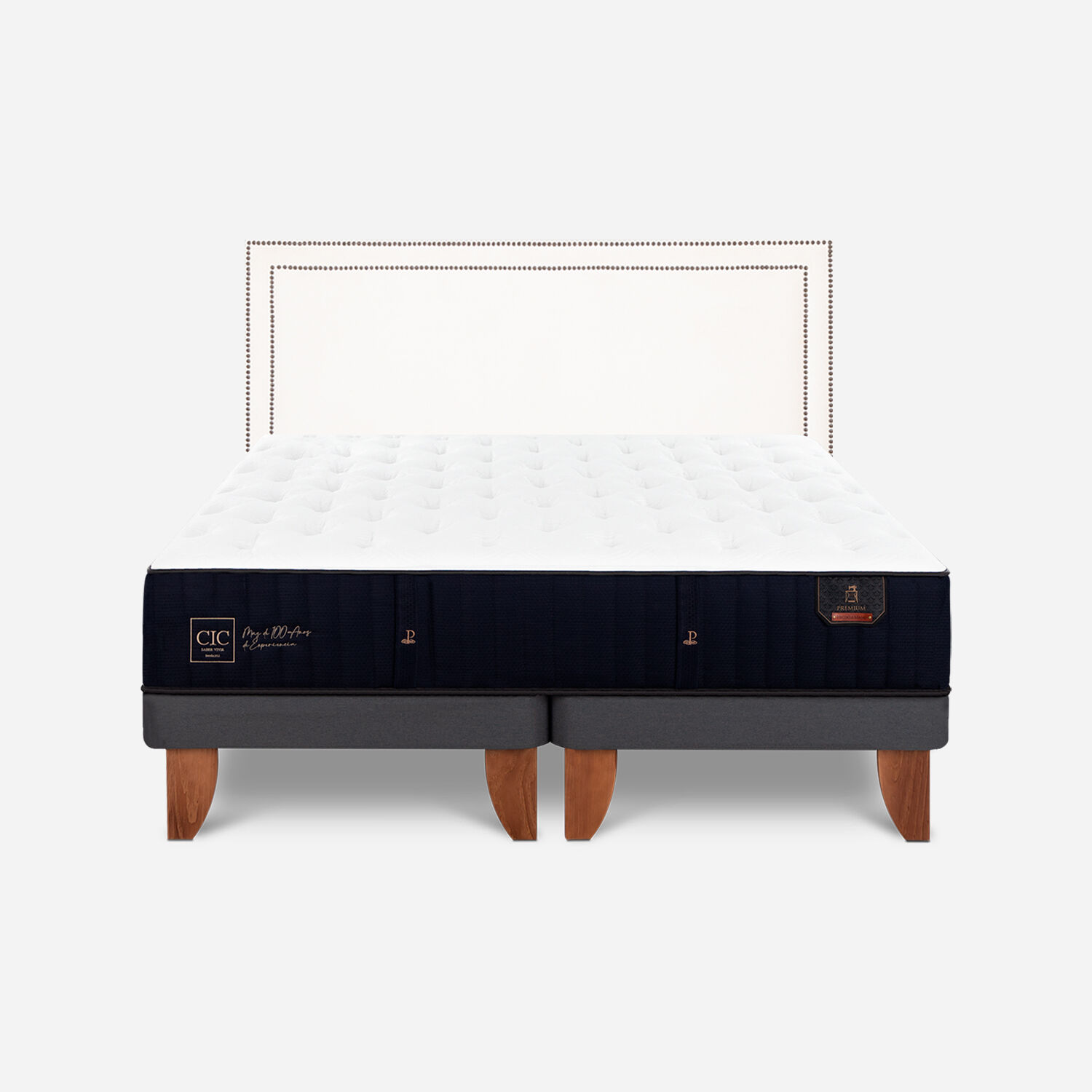 Cama Europea King Premium + Respaldo Danubio