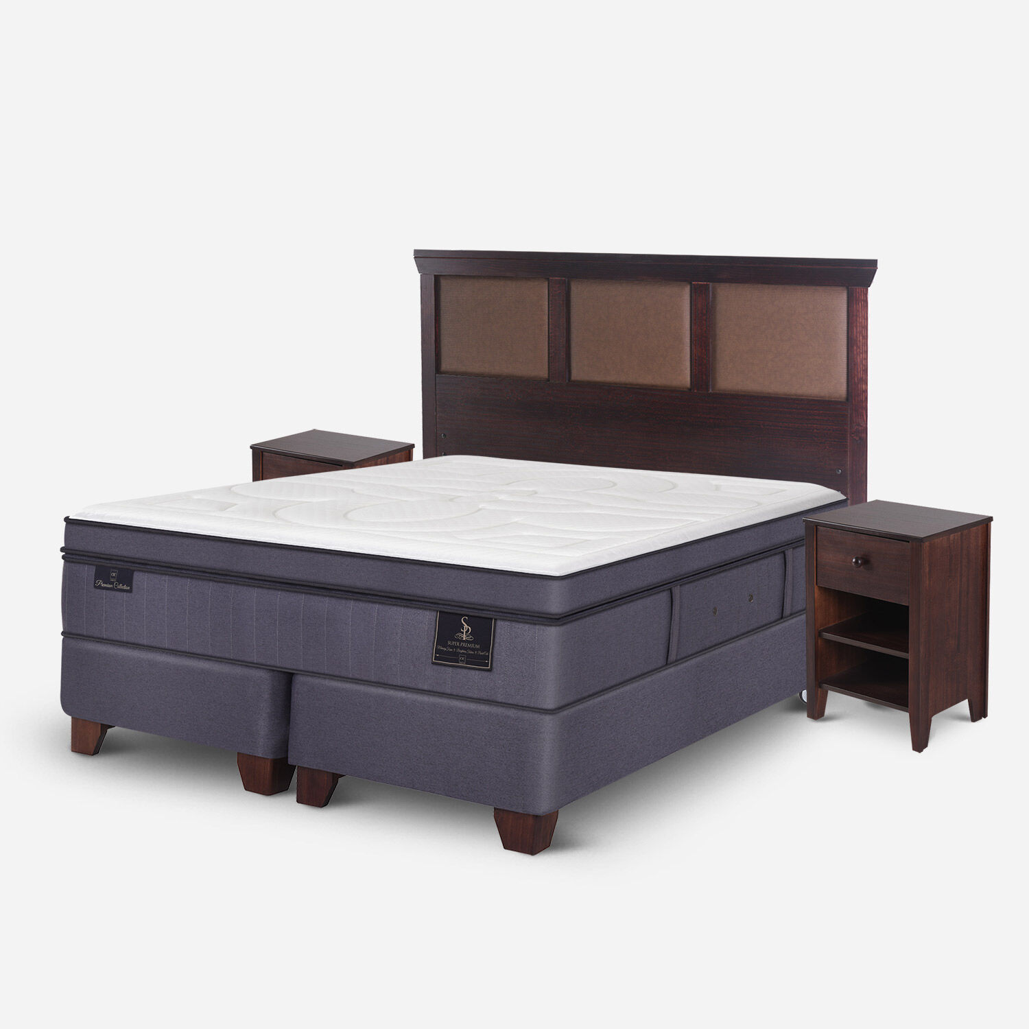 Box Spring King Super Premium + Set Torino Chocolate