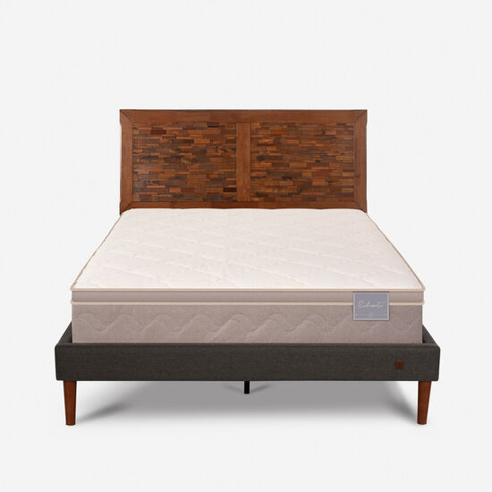Cama Europea Curve 2 Plazas Rilassati + Respaldo Antique
