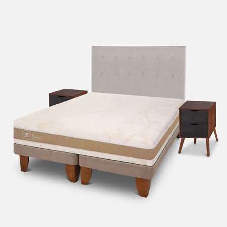 Cama Europea 2 Plazas Rilassati Infinity Base Dividida + Set Tigris