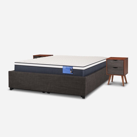 Cama Space Box 2 Plazas Excellence Plus + Velador Níger