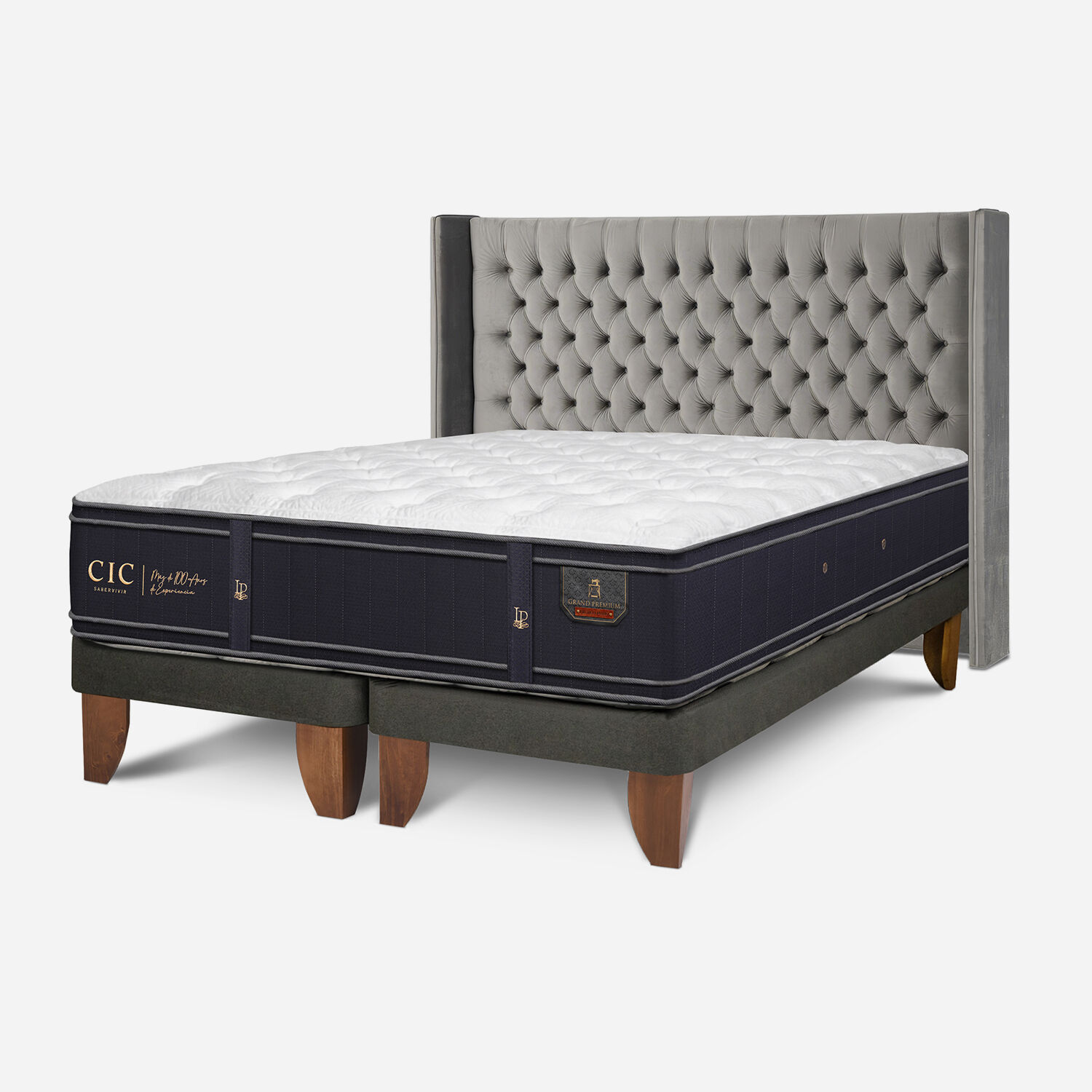 Cama Europea Super King Grand Premium + Respaldo Sesia