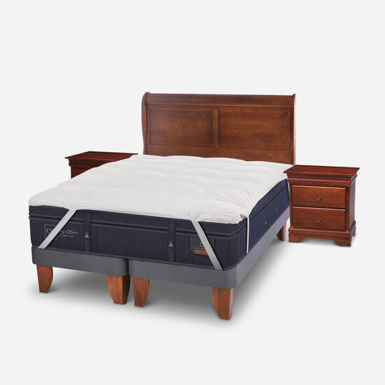 Cama Europea 2 Plazas Base Dividida Super Premium + Set Miró + Topper