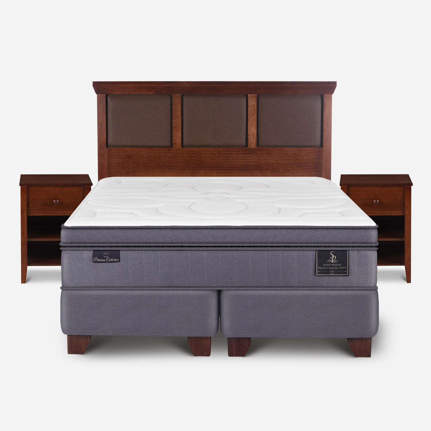 Box Spring King Super Premium + Set Torino Caramel