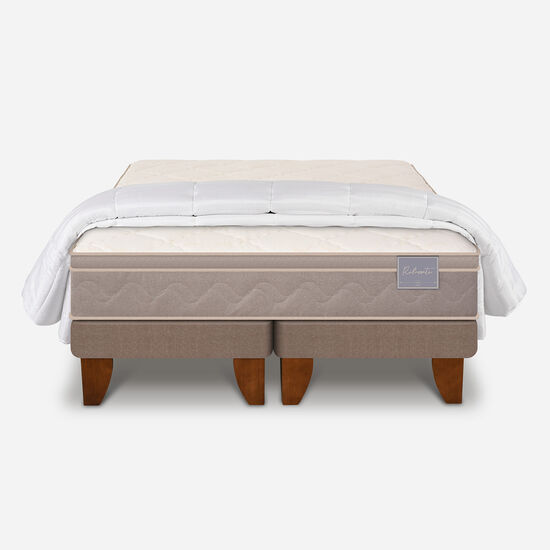 Cama Europea 2 Plazas Base Dividida Rilassati + Plumón