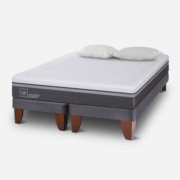 Cama Europea 2 Plazas Ortopedic Advance Base Dividida + Almohadas